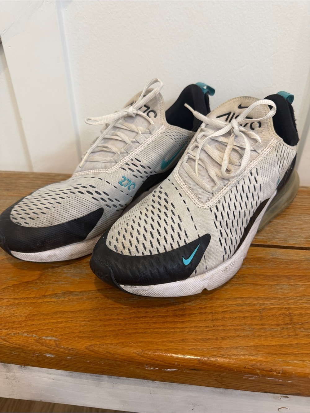 Nike Air Max 270 Dusty Cactus White and Teal Sneakers Size 12